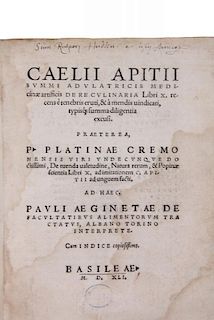 RARE EARLY 16TH C. TRANSCRIPTION OF A ROMAN COOKBOOK