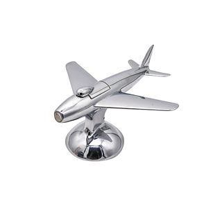 Dunhill London 1954 F-86 Jet Aircraft Table Desk Lighter In Polished Chrome