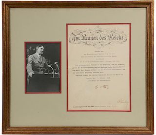 HITLER SIGNED APPOINTMENT OF KEITEL