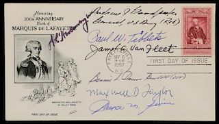 FIRST DAY COVER SIGNED BY (6) US GENERALS & ENOLA GAY PILOT