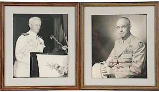 (2) SIGNED PHOTOGRAPHS US WWII MILITARY LEADERS