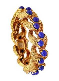 Carlo Weingrill 1960 Byzantine Bracelet In 18Kt Yellow Gold With 27.5 Ctw In Lapis Lazuli