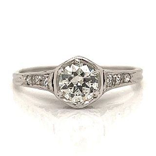 Art Deco Platinum 0.65 Ct. Diamond Ring