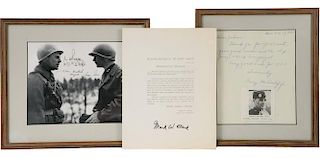 (4) WWII US ARMY OFFICER'S AUTOGRAPHS ON (3 PCS)