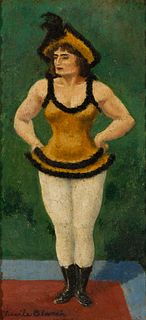 Lucile Blanch (Am. 1895-1981), Circus Performer, Oil on board, framed