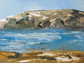 William Matthews Hekking (Am. 1885-1970), Monhegan Rocks, Oil on panel, framed