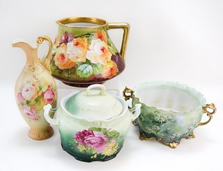 ASSORTED HAND PAINTED PORCELAIN