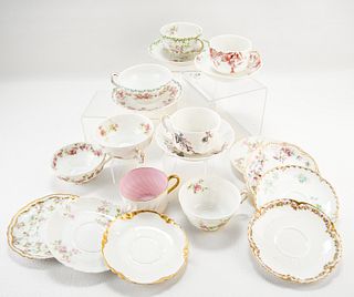 LIMOGES TEACUPS AND SAUCERS