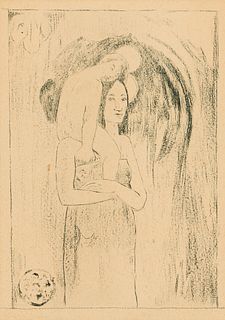Paul Gauguin (Fr. 1848-1903), La Orana Maria (Hail Mary), 1984, Lithograph, framed under glass