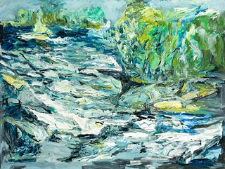 Arthur DiMambro (Am. 1928-2016), River Rapids, 2013, Acrylic on panel, framed