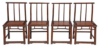 Group of Four Chinese Hardwood Chairs