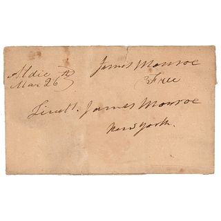 James Monroe Signed Free Frank to His Nephew, Lt. James Monroe