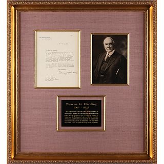 Warren G. Harding Typed Letter Signed as President