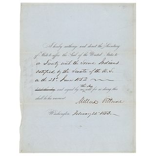President Millard Fillmore Proclaims an 1851 Treaty with the Sioux Indians