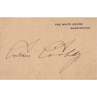 Calvin Coolidge Signed White House Card
