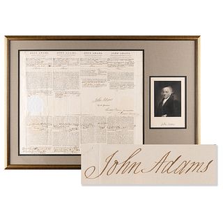 John Adams Signed Four-Language Ship&#39;s Passport as President