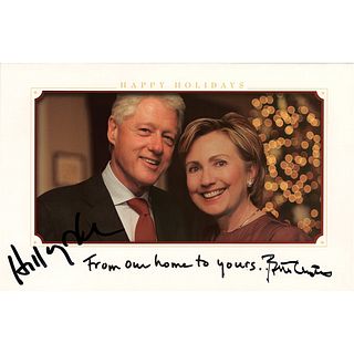 Bill and Hillary Clinton Signed Christmas Card (Circa 2016)