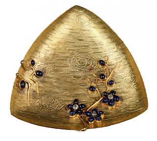 FABERGE GOLD AND GEMSET PIN TRAY