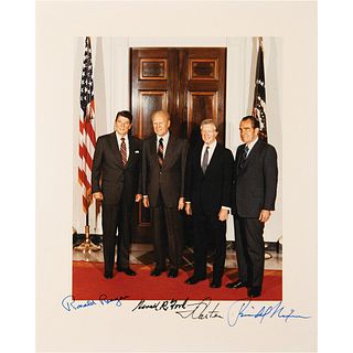 Four Presidents Signed Photograph (Taken at White House Before Anwar Sadat&#39;s Funeral)