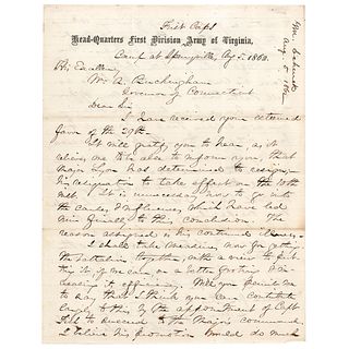Robert Cumming Schenck Civil War-Dated Autograph Letter Signed