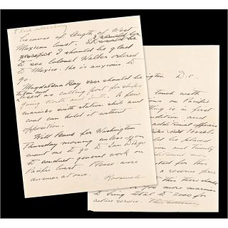 Franklin D. Roosevelt Autograph Letter Signed on Potential War with Mexico