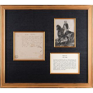 Henry Lee Autograph Letter Signed