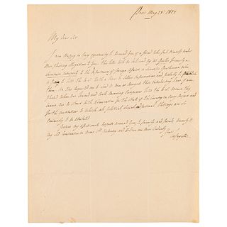 Marquis de Lafayette Autograph Letter Signed to Justice Story, Praising America&#39;s Social and Political Institutions