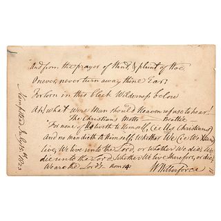William Wilberforce Autograph Manuscript Signed - Bible Verse