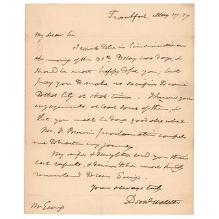 Daniel Webster Autograph Letter Signed with Free Frank