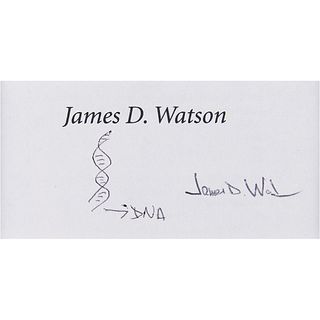 James D. Watson Signature with DNA Sketch