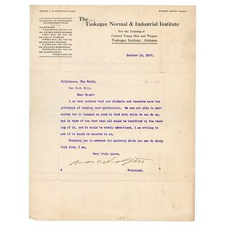 Booker T. Washington Typed Letter Signed