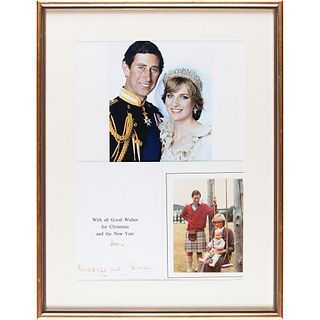 Princess Diana and King Charles III Signed Christmas Card (1983)