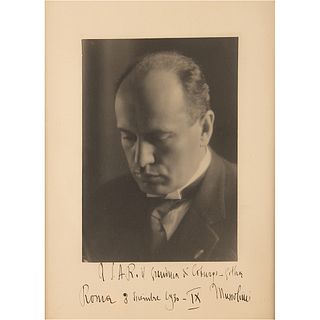 Benito Mussolini Oversized Signed Photograph