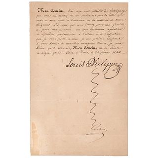 King Louis Philippe I Document Signed