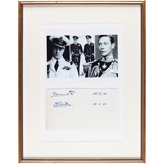 King Edward VIII and King George VI Signatures
