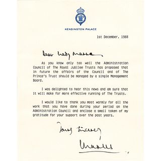 King Charles III Typed Letter Signed