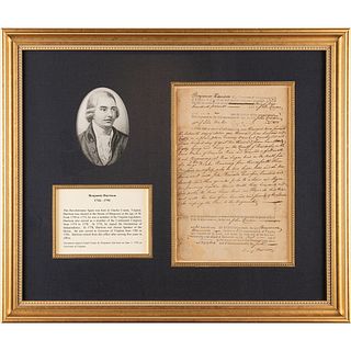 Benjamin Harrison V Revolutionary War-Dated Document Signed