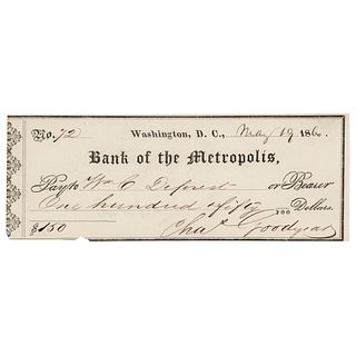 Charles Goodyear Signed Check