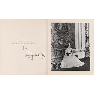 Elizabeth, Queen Mother Signed Christmas Card (1955)