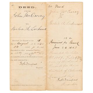 Frederick Douglass and Belva Lockwood Document Signed
