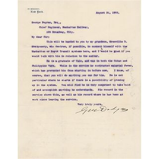 Grenville M. Dodge Typed Letter Signed