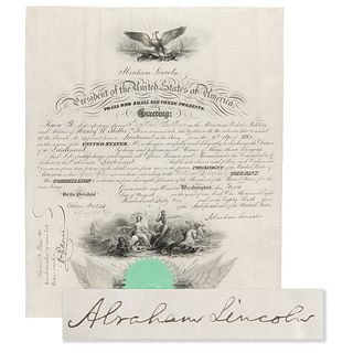 Abraham Lincoln Naval Document Signed as President (1861)