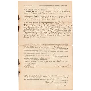 P. T. Barnum Document Signed
