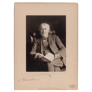 Thomas Edison Signed Photograph by Pach Brothers