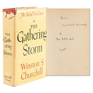 Winston Churchill Signed First Edition Book - The Gathering Storm