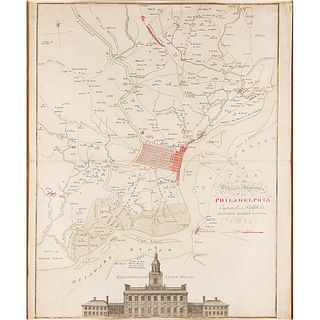 Philadelphia Revolutionary War-Era Map by Matthew Albert Lotter (1777)