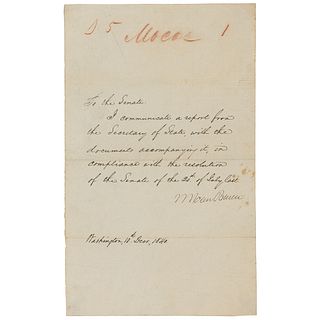 Martin Van Buren Letter Signed as President