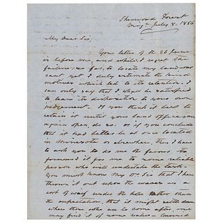 John Tyler Autograph Letter Signed with Free-Franked Address Panel