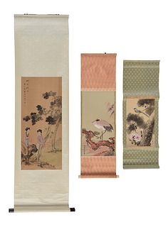 Two Chinese Scrolls and One Japanese Scroll