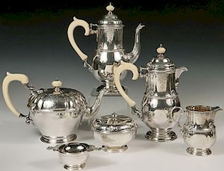 (6 PC) ENGLISH STERLING SILVER BEVERAGE SERVICE